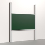 Pylonentafel, 200x120 cm, 1-flächig, höhenverstellbar, Stahlemaille grün 